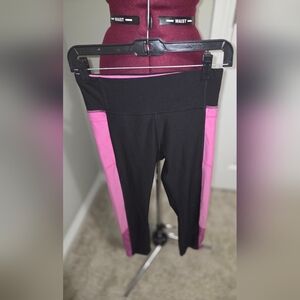 Black and Pink Track Pants with Stretchy Fabric